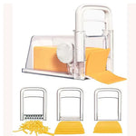 4 in 1 Cheese Cutter with Container 3 Metal Blades Kitchen Cheese Slicer Chopper Grater Butter Box Cheese Storage Container