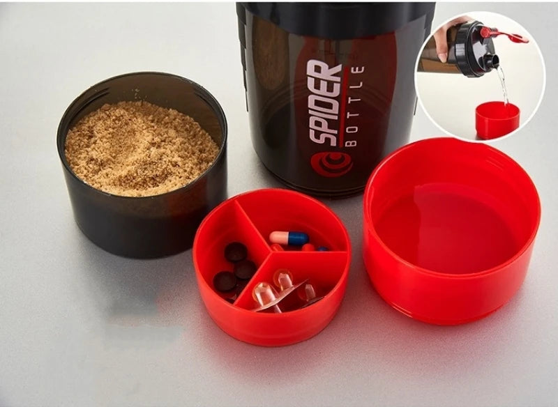 3 Layers Shaker Protein Bottle Powder Shake Cup