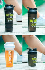 Portable Shaker Bottle for Protein Powder - Leak Proof Gym Mixing Bottle - Plastic Outdoor Drink Cup