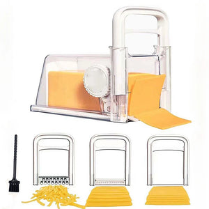 4 in 1 Cheese Cutter with Container 3 Metal Blades Kitchen Cheese Slicer Chopper Grater Butter Box Cheese Storage Container