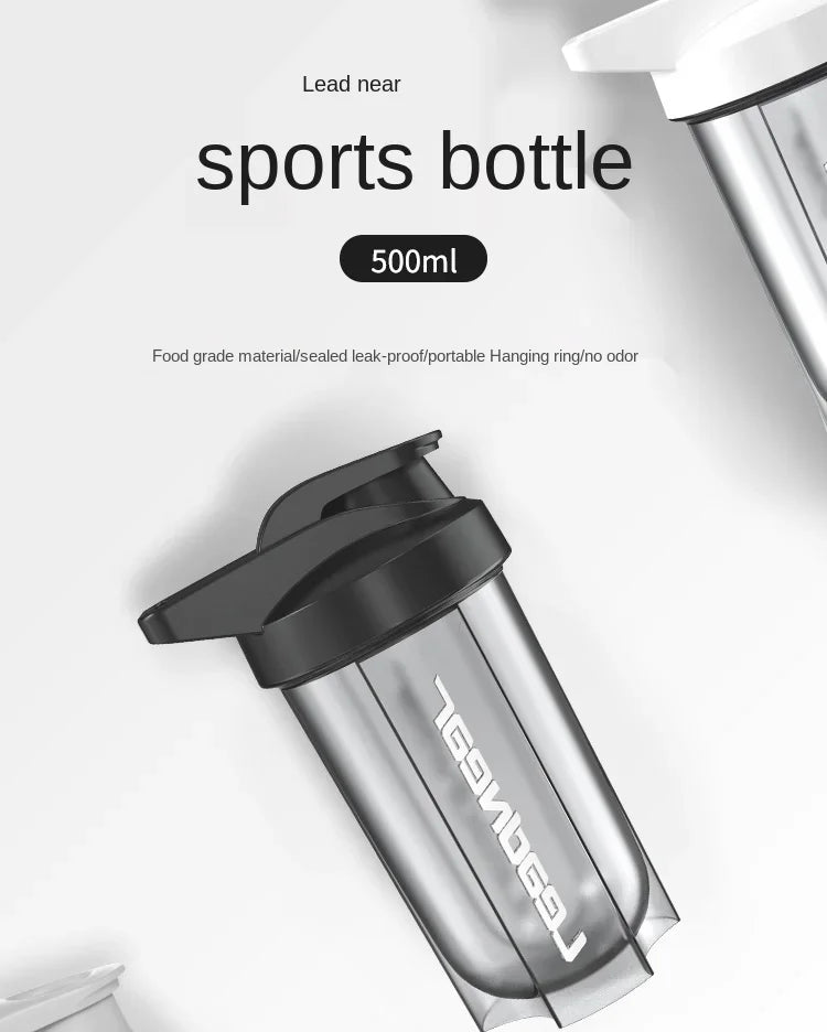 500ml Shaker Bottle with Whisk, BPA Free, Leak-Proof