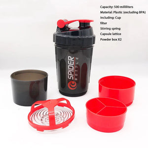 3 Layers Shaker Protein Bottle Powder Shake Cup