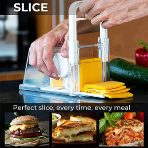 4 in 1 Cheese Cutter with Container 3 Metal Blades Kitchen Cheese Slicer Chopper Grater Butter Box Cheese Storage Container